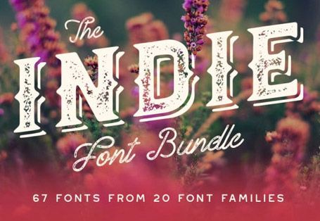 67 Fonts: Indie Font Bundle From TheHungryJpeg