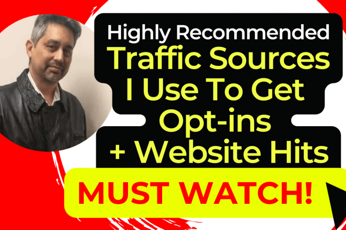 Traffic Sources I Use To Get Opt-ins + Website Hits
